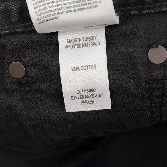 AGOLDE Parker Vintage Cutoff Denim Shorts Black Vortex Size 26 - Picture 4 of 5